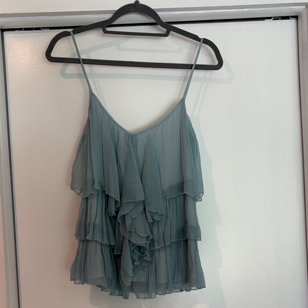 MICHELLE FARMER Chic Teal Layered Women's Camisole